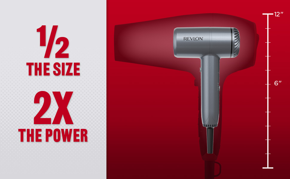 Revlon Hair Dryer half the size, double the power with BLDC Dryer for faster drying