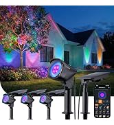 Linkind Smart Solar Lights Outdoor Waterproof SL6C, Dual-Ring Solar & USB Charging Solar Spotligh...