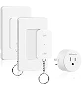 WILAWELS Remote Control Outlet Wireless Wall Mounted Light Switch, Wireless On Off Remote Outlet ...