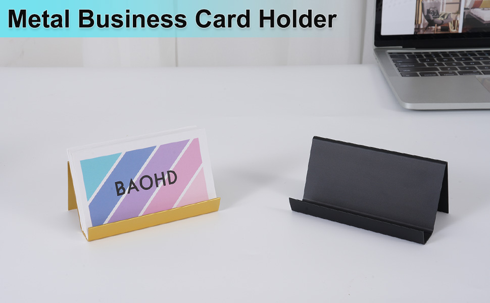 gold desk business card holder