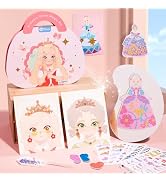 4 in 1 Princess Art Craft Kits, Foil Crafts Art Fun & Gem Painting, Makeup Diamond DIY Activity, ...