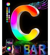 selfila Letter Led Lights for Bedroom - Alphabet Music Sync Color Changing Strip Lights with App ...