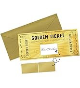 WenmthG Golden Ticket, Scratch Card with Envelope, Surprise Gift Reveal, Scratch Off Ticket, Card...