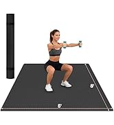 Stepwaver Extra Large Exercise Mat, 8'x5' (6mm) Thick Workout Mat for Home Gym & Garage Flooring,...