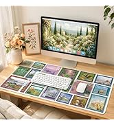 iCasso Vintage Art Desk Protector Mat, XXL Mouse Pad,Desk Matt for Desktop, Anti-Slip Big Mousepa...