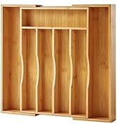 ORIDOM Expandable Bamboo Kitchen Drawer Organizer for Cutlery and Utensils, Adjustable Bamboo Woo...