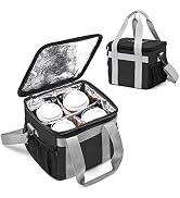 LoDrid 4-Cup Reusable Drink Carrier for Delivery with Bottom Padded Pad, Beverage Delivery Bag wi...