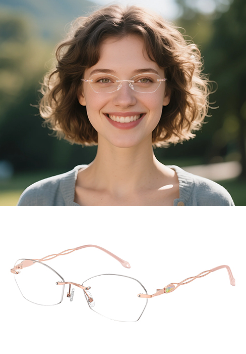 rimless reading glasses women