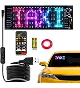 Devil Eyes LED Light for Cars, 2.8” x 6.8” Programmable Scrolling LED Sign, Flexible Digital Matr...
