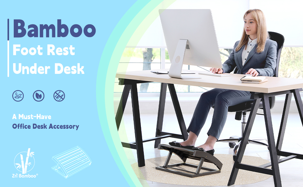 adjustable footrest foot rest under desk office accessories couch bamboo wooden