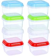 ARSUK 4 oz Small Containers with lids Clear Jars, Freezer Storage Plastic Containers for Travel, ...