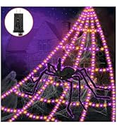 Spider Webs Halloween Decorations Lights - 550 LEDs Outdoor Giant Halloween Decor Lights with16.4...