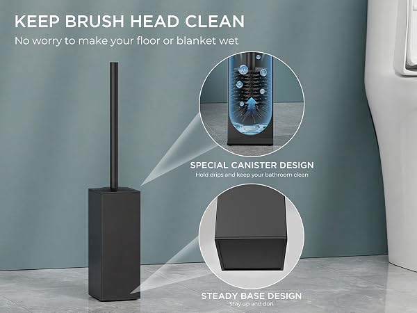 stainless steel toilet brush and holder set