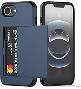 Nvollnoe for iPhone 16e Case with Card Holder Dual Layer Heavy Duty Protective Hidden Card Slot S...