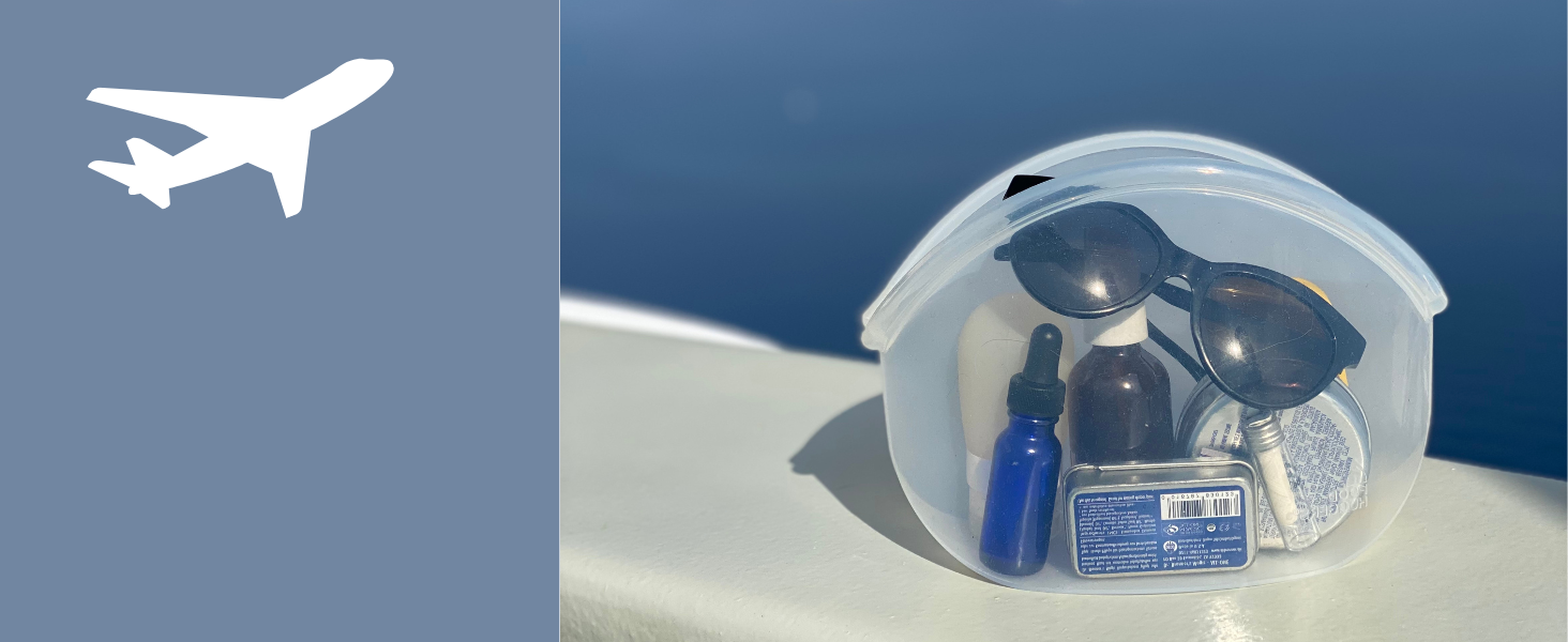 Reusable waterproof clear TSA silicone bags with travel accessories