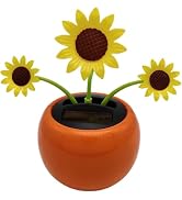 Solar Dancing Flower Car Decoration, Apple Blossom Sunflower with Honey Bee, Swinging Windowsill ...