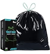 TRIPTIPS Portable Toilet Bags 20 Count Drawstring 8 Gallon Camping Toilet Bags Toilet Waste Bags ...