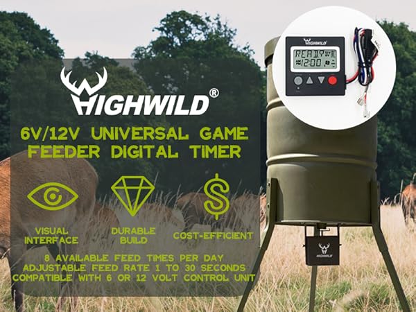 6V/12V Universal Game Feeder Digital Timer