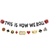 KatchOn, This Is How We Roll Casino Banner - 10 Feet, 2 Threads | Pre-assembled Casino Birthday B...