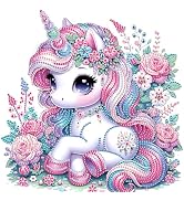 Tontut 5D Diamond Art Painting Kit, Pink Horse Animal Horse DIY Diamond Art Adult Set Mosaic Craf...