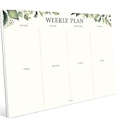 Weekly Planner Notepad, Undated Tear Off Weekly To Do List Notepad, 11.5" x 8", Eucalyptus Design...