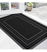 Buganda Front Door Mat Indoor Outdoor Entrance, Non-Slip Natural Rubber Doormats, Easy Clean, Low...