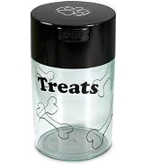 Tightpac Pawvac 1 to 6 Ounces Container, Airtight Pet Food and Treats Storage Jar - Patented Vacu...