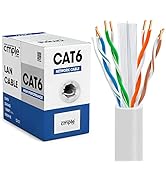 Cmple - Cat6 Cable 1000ft Bulk Lan Ethernet Cat 6 Wire Network UTP 23AWG CMR Riser 10Gbps 550 MHz...