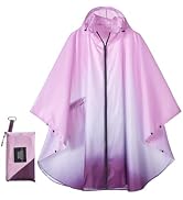 YOOTUKL Unisex Hooded Rain Poncho, Waterproof Raincoat Jacket with pocket for Adult, Rain Coat fo...