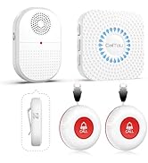 CallToU Wireless Caregiver Pager Call Button for Hard of Hearing Waterproof 500+ FT Nurse Alert S...