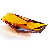 KAMMAK Crystal Glass Fruit Bowl, Luxury Centerpiece Glass Bowl, Hand Blown Decorative Dessert Pla...