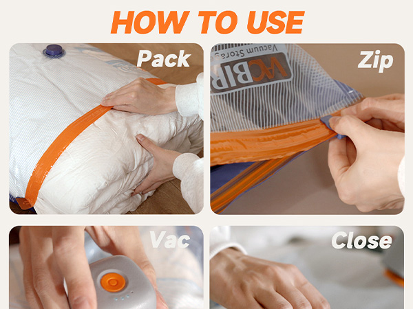 Vacuum Storage Bags with Rechargeable Cordless Pump