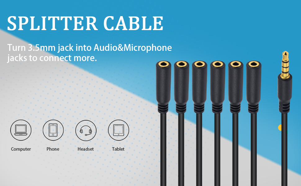 3.5mm headphone splitter extension
