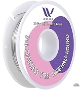 20 Gauge Half Hard 316 Stainless Steel Half-Round Wire 0.8x0.4mm 45 Ft – Durable, Ideal for Jewel...