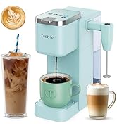 Tastyle Single Serve Coffee Maker with Built-in Detachable Milk Frother, Iced and Hot Coffee Mach...