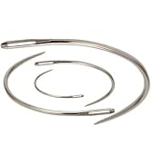 Curved Leather Sewing Needles, 4-Piece Set, Silver, Heavy Duty for Weaving and Crafts, Sewing Sha...