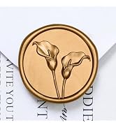 UNIQOOO Wax Seal Stickers - 3D Calla Lily Floral Wedding Invitation Envelope Seal Stickers, 50 Pc...