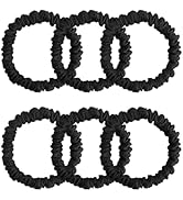 6PCS 100% Mulberry Silk Scrunchies Small Black Silk Hair Ties No Damage Satin Hair Scrunchies for...