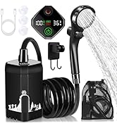 MIAOKE Upgrade Portable Camping Shower, 7800mAh Outdoor Electric Shower Rechargeable Pump with In...