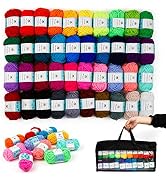 Inscraft 40 Pcs Crochet Yarn Kit, 1600 Yards 40 Colors Acrylic Yarn Skeins, Yarn for Crocheting &...