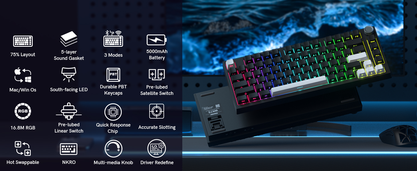 WK75 Wireless Mechanical Keyboard