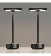 TBBGA 2 Pack Rechargeable Table Lamps Cordless, Portable 5000mAh Outdoor Table Light, 3 Color Ste...