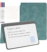 SAYEEC Whiteboard Notebook Portable Dry Erase Board with 3 Colors Fineliner Pens Blue PU Cover Er...
