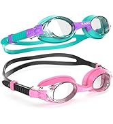 ZABERT K20 Swimming Goggles for Kids Girls Boys Age 3-14 Years Old, Anti-fog 100% UV Protection w...