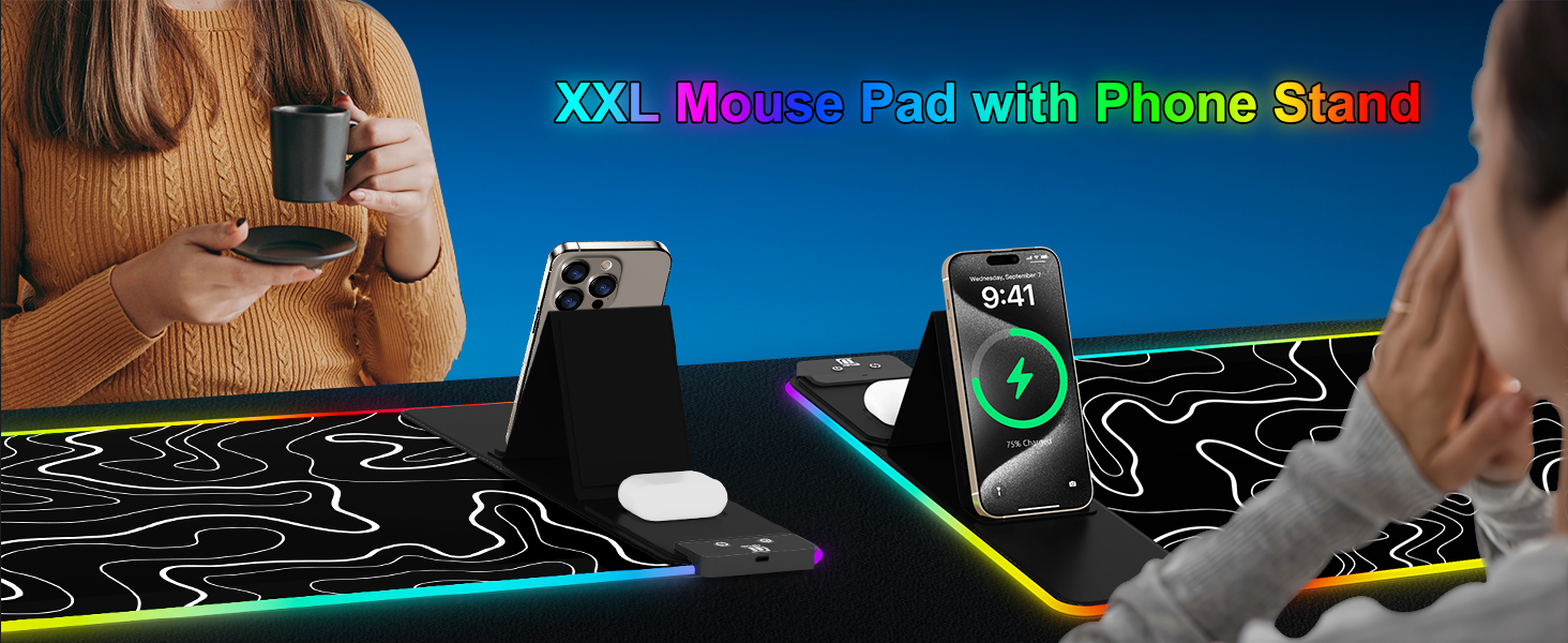 large fast charging mouse pad for gamer