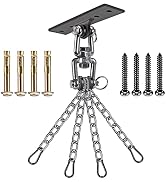 Dolibest Heavy Bag Hanger,Wall Ceiling Mount Hook 360° Rotation Wood Beam Holder Body Weight Stre...