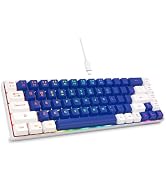 GEODMAER 65% Gaming Keyboard, LED Backlit Mini Wired Keyboard, Ultra-Compact Anti-Ghosting No-Con...