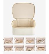 Vlando Travel Jewelry Organizer,PU Leather Jewelry Case Box for Travelers with 8 Pcs Claer Velvet...