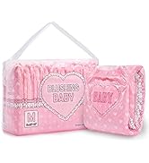 Littleforbig Printed Adult Brief Diapers 10 Pieces - Blushing Baby Pink(M)