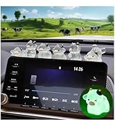 6Pcs Cute Luminous Cow Car Dashboard Decor Set- Cars Rearview Mirror/Dashboard/Touchscreen Top Fu...